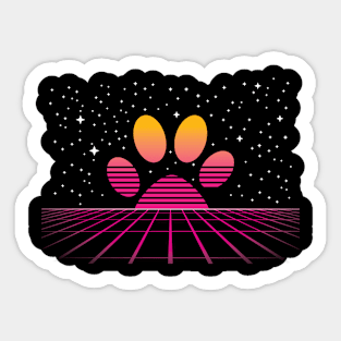 80's Sunset for Dog Lovers Sticker